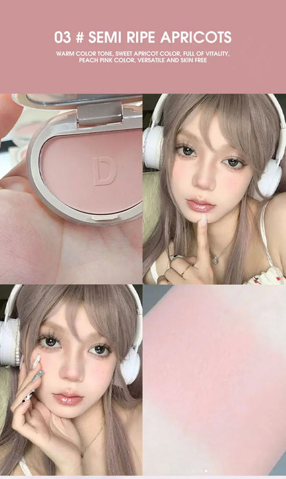 Natural Matte Face Blush & Highlighter Compact - Long-Lasting Glow Palette