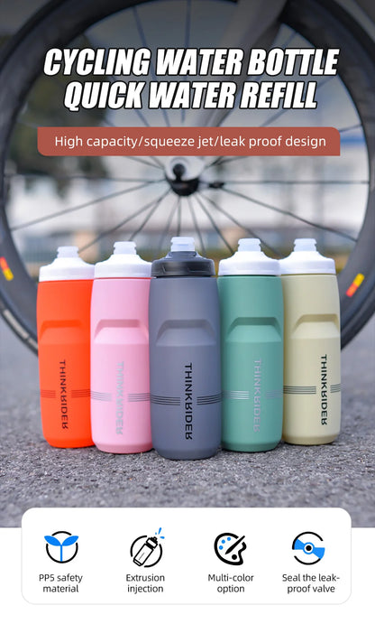 ThinkRider Sports Water Bottle - Leak-Proof Squeeze Bottle for Cycling & MTB