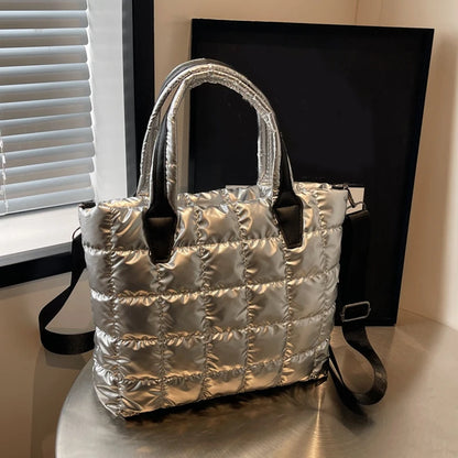 Luxury Quilted Puffy Tote Bag