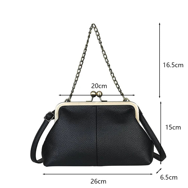 Luxury Vintage Lychee Shell Bag
