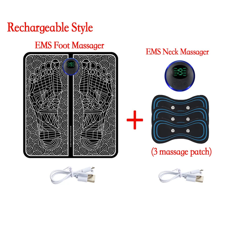 EMS Foot Massager Mat - Portable Electric Muscle Stimulation Therapy
