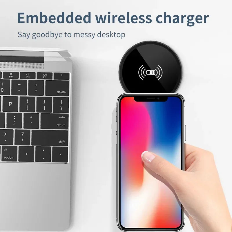 Invisible Desktop Wireless Fast Charger - 15W Embedded Charging Pad