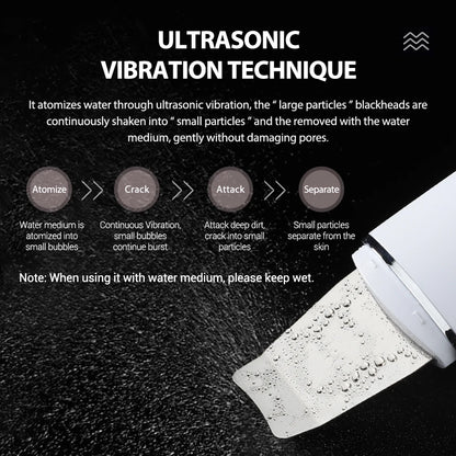 Ultrasonic Facial Skin Scrubber - Deep Pore Cleansing & Lifting Spatula Device