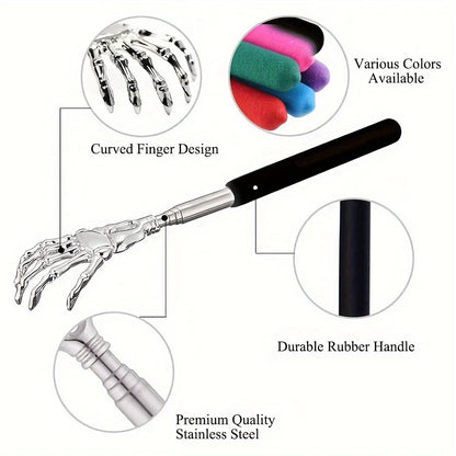 Telescopic Stainless Steel Back Scratcher - Portable Extendable Massager