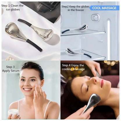 Stainless Steel Cryo Sticks for Face - Cooling Facial Massage Globes