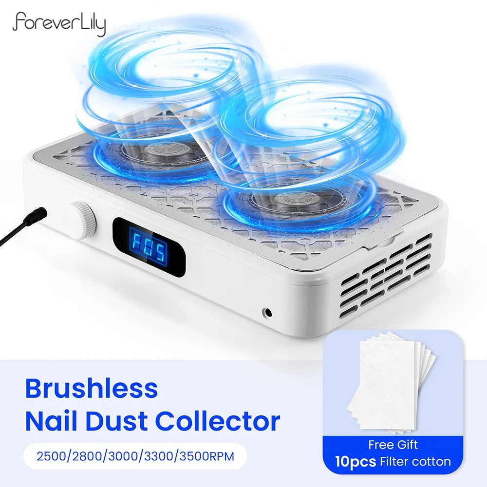 5-Speed Brushless Dual Turbo Nail Dust Collector - 1