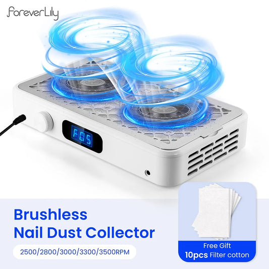 5-Speed Brushless Dual Turbo Nail Dust Collector