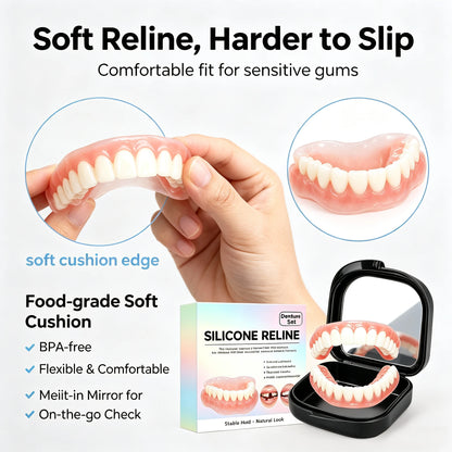 Natural Fit Silicone Dentures - Instant Cosmetic Smile & Oral Comfort