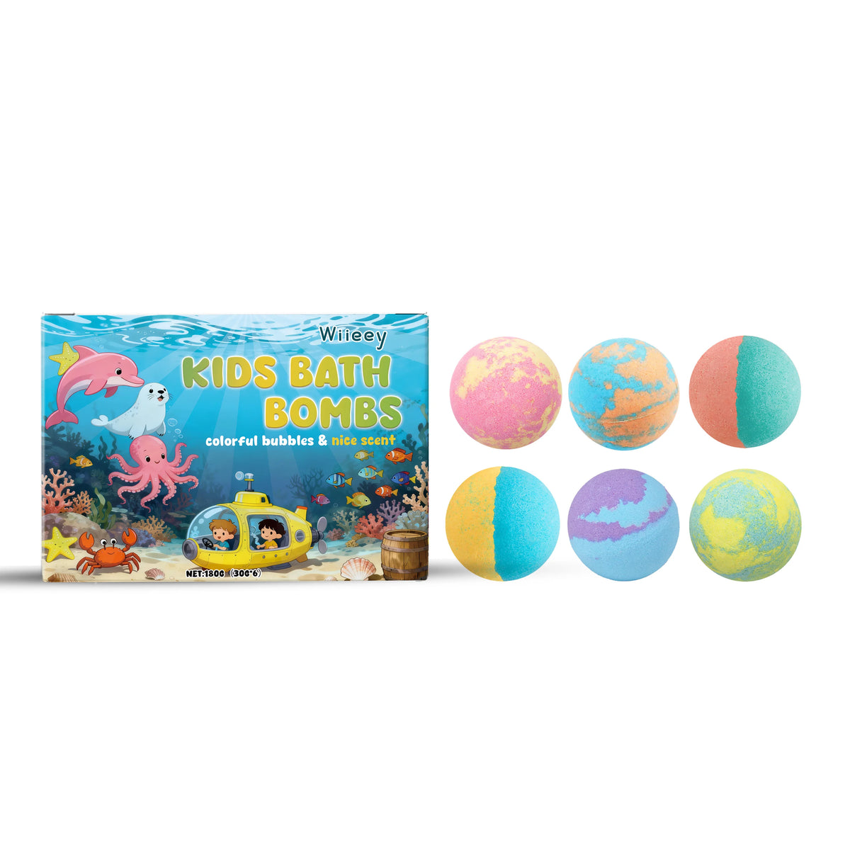 Kids Fun Fizzy Bath Bomb Set - Gentle Moisturizing Bubble Bath for Boys and Girls