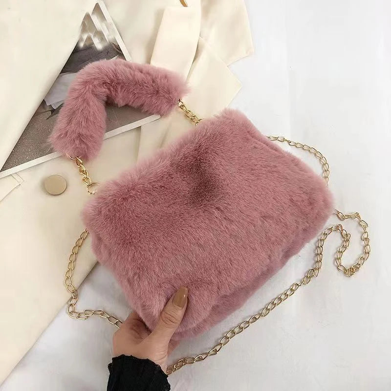 Luxury Plush Chain Crossbody