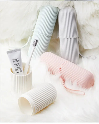 Portable Travel Toothbrush & Toothpaste Holder Case - Eco-Friendly Storage