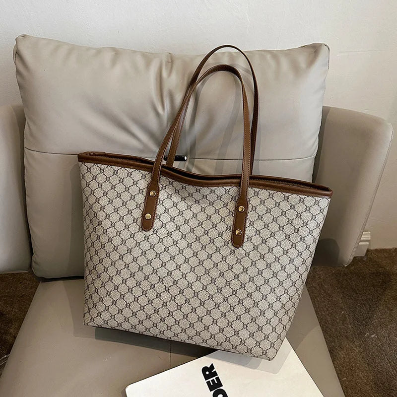 Textured Plaid Tote