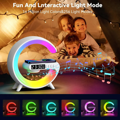 Multifunction 15W Wireless Charger, Bluetooth Speaker & RGB Alarm Clock