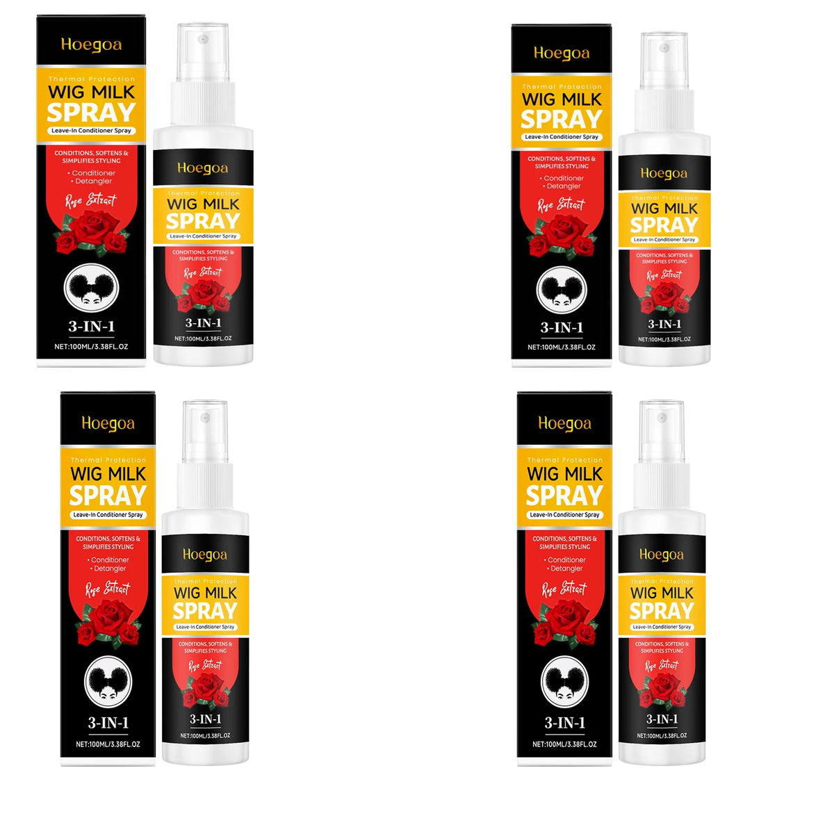 3-in-1 Rose Wig Conditioning & Detangling Spray for Silky Smooth Hair
