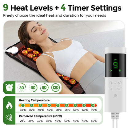 Jade Stone Heating Pad - Double Sided Heated Seat Cushion for Back & Body Pain