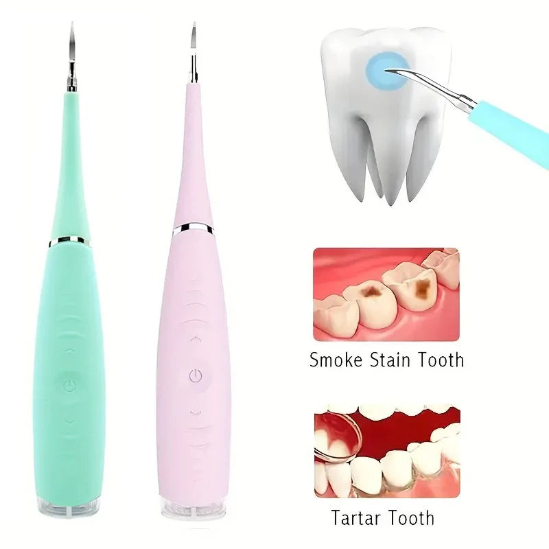Sonic Electric Dental Calculus Plaque Remover - Home Teeth Cleaning & Stone Eraser Kit - 3