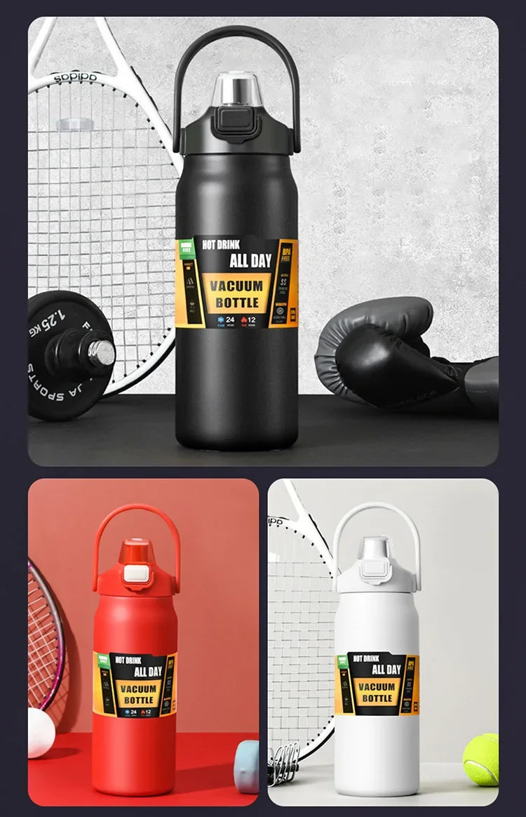 Insulated Stainless Steel Vacuum Flask - 24H Cold & 8H Hot Water Bottle