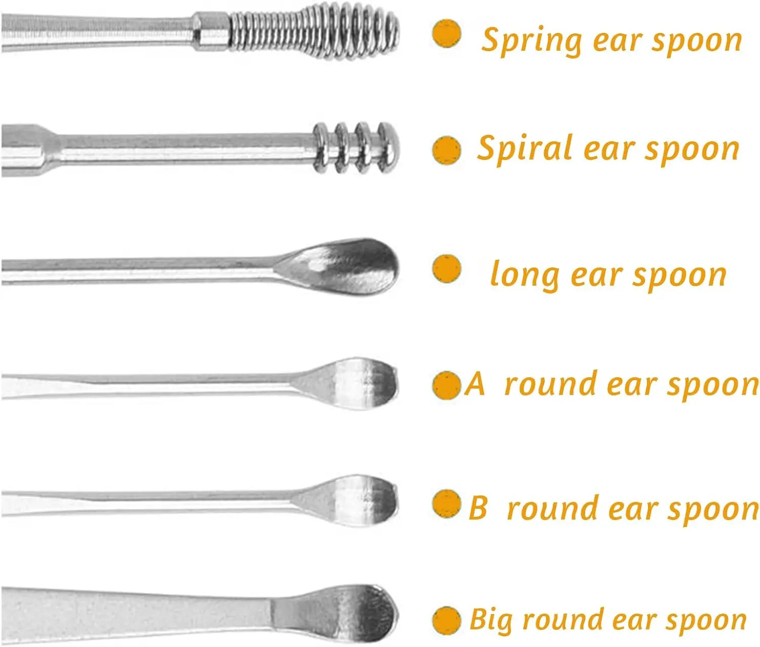 Professional Stainless Steel Ear Wax Removal Kit & Cleaning Tool Set - 4