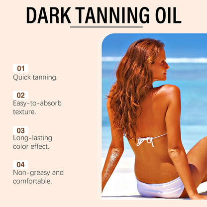 OceAura Coconut Dark Tanning Oil for Deep Bronze Tan & Skin Hydration