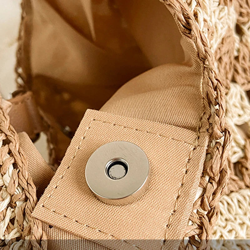 Luxury Woven Straw Beach Bag