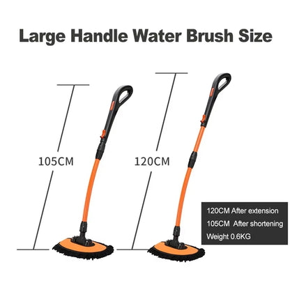 Telescoping Car Wash Mop with Curved Handle & Rotating Head
