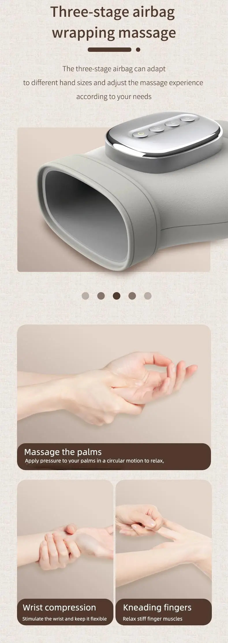 Electric Hand Massager with Finger Stretching & Heat Therapy - 20