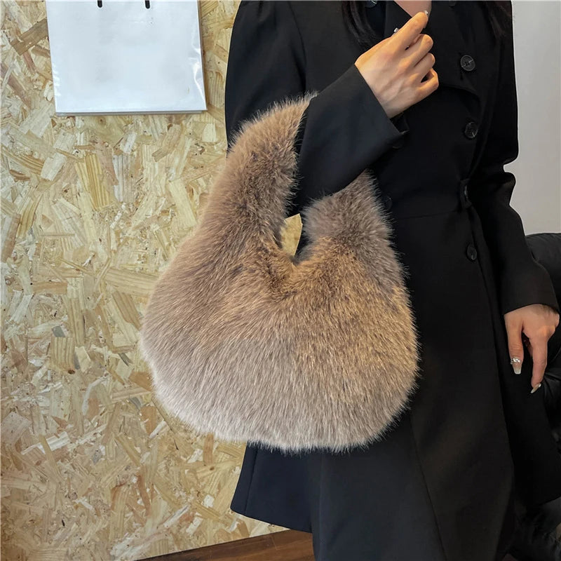 Luxury Soft Plush Bucket Bag