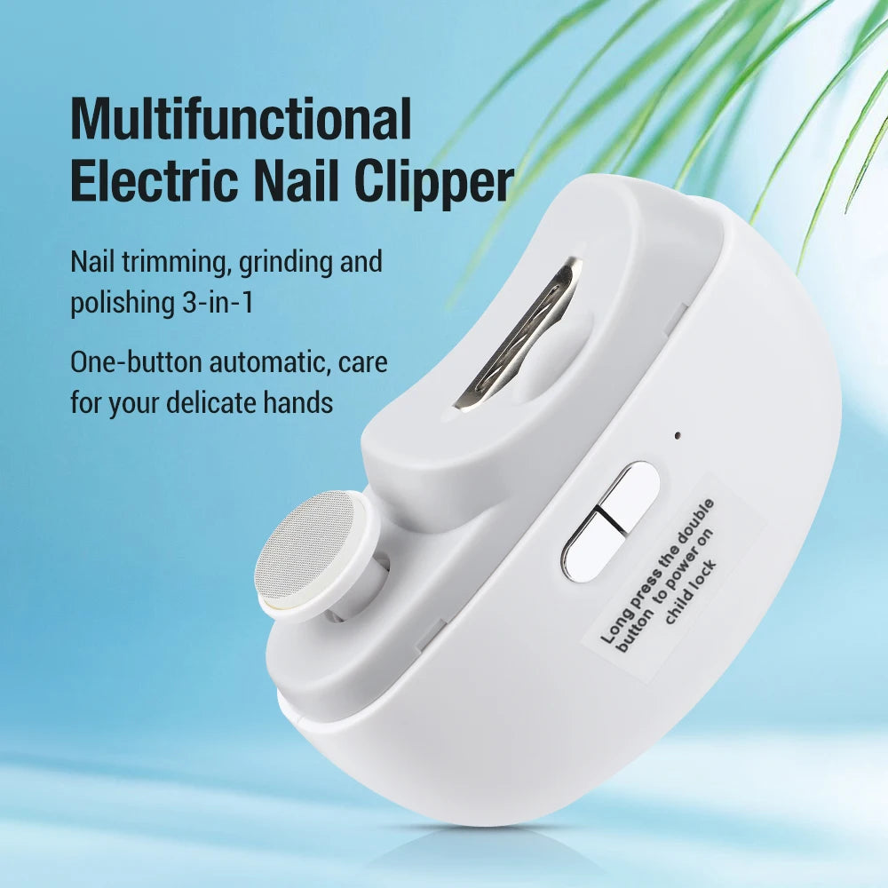 Automatic Electric Nail Clipper and Trimmer with Built-in LED Light