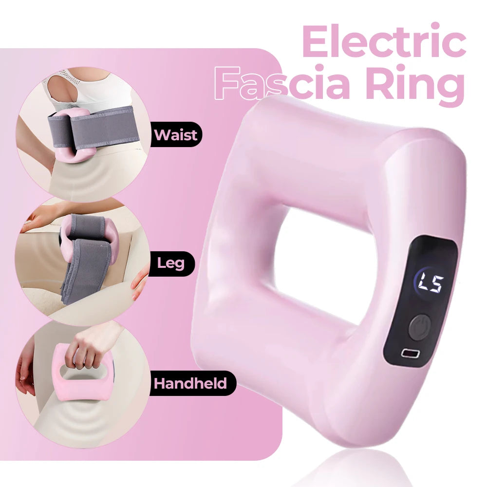 Electric Fascia Ring Wearable Vibration Massager for Waist Belly & Deep Tissue Pain Relief