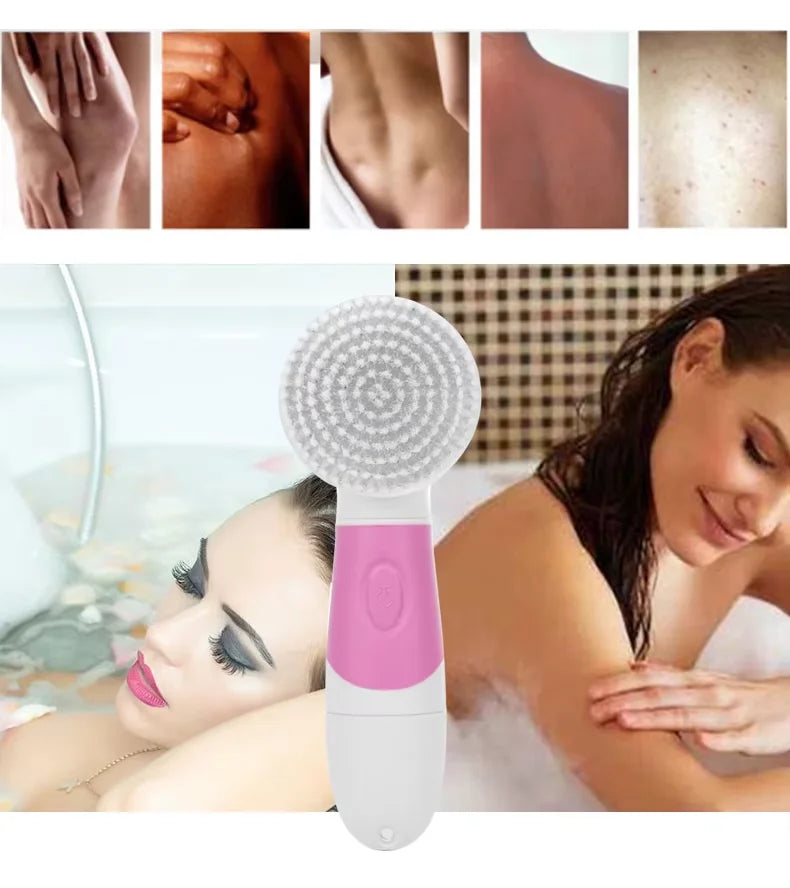 4-in-1 Waterproof Electric Facial Cleansing Brush & Exfoliating Skin Scrubber - 10