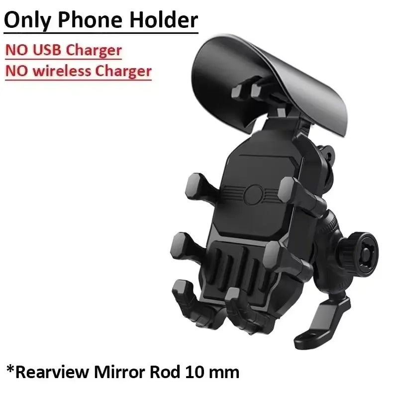 Motorcycle Phone Mount with 15W Wireless & 30W USB-C Fast Charger - 22