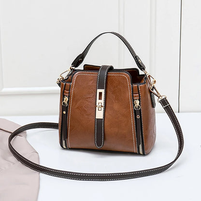 Luxury PU Leather Bucket Bag
