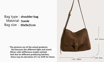 Luxury Vintage Suede Hobo Bag