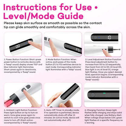 Digital Handheld Precision Body & Face Massage Pen with 10 Intensity Levels