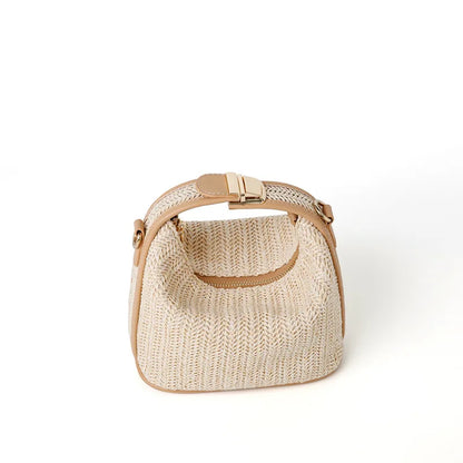 Luxury Woven Straw Bucket Bag