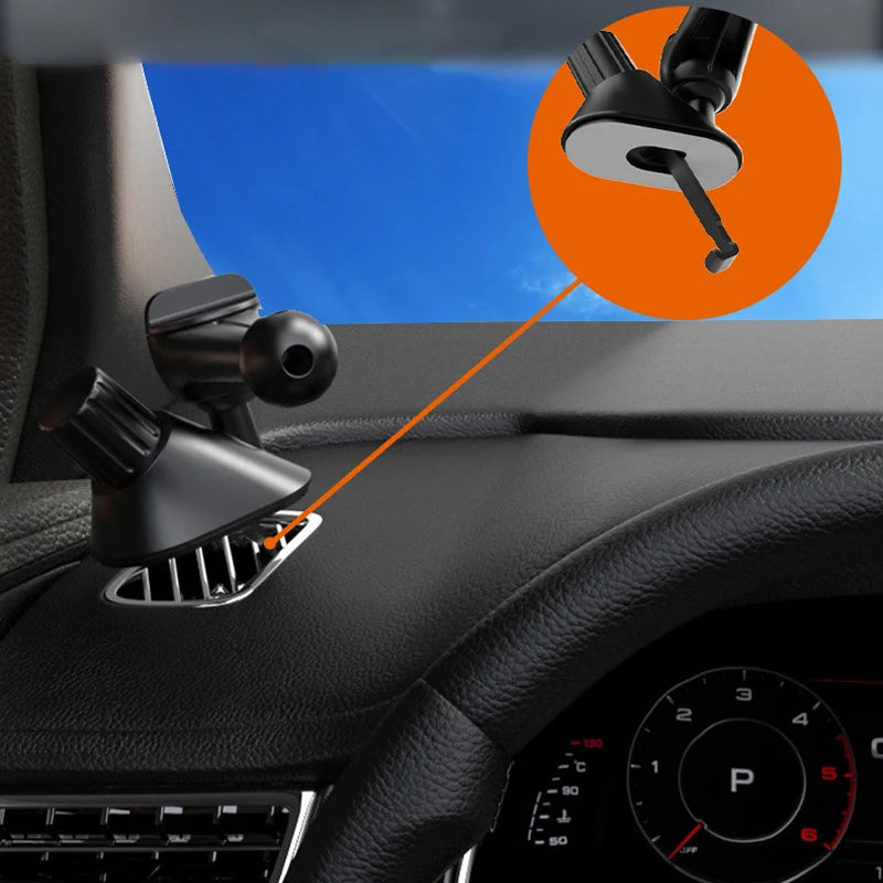 Universal 17mm Ball Head Car Air Vent Phone Holder Mount 360° Rotatable - 4