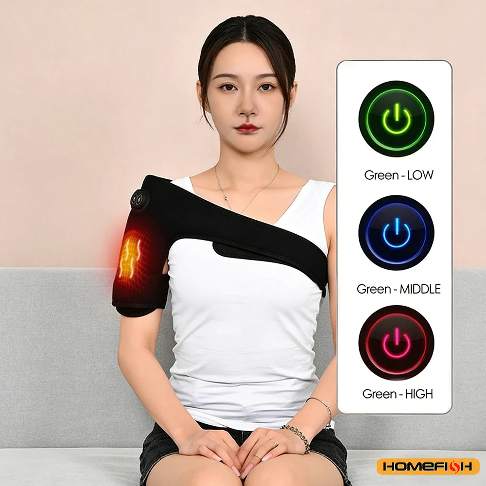 Heated Shoulder & Knee Massage Brace - Graphene Pain Relief - 1