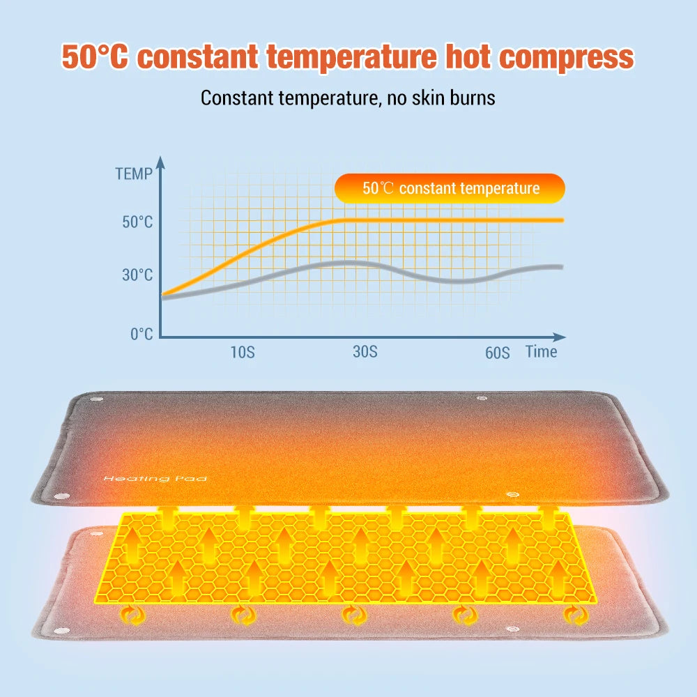 USB Graphene Smart Thermostat Hand Warmer - Portable Heated Warming Bag for Office - 4