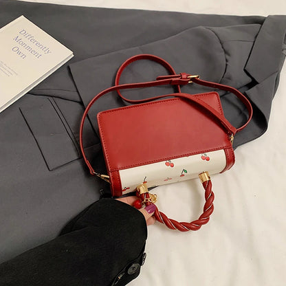 Luxury Cherry Print Crossbody Bag