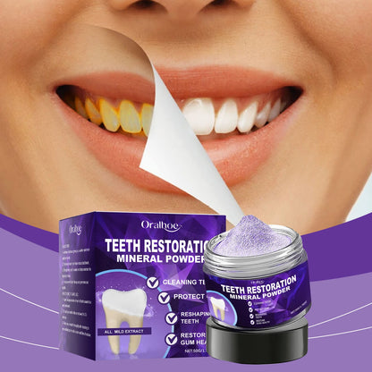 Purple Teeth Whitening Powder - Deep Stain Removal & Enamel Repair Formula