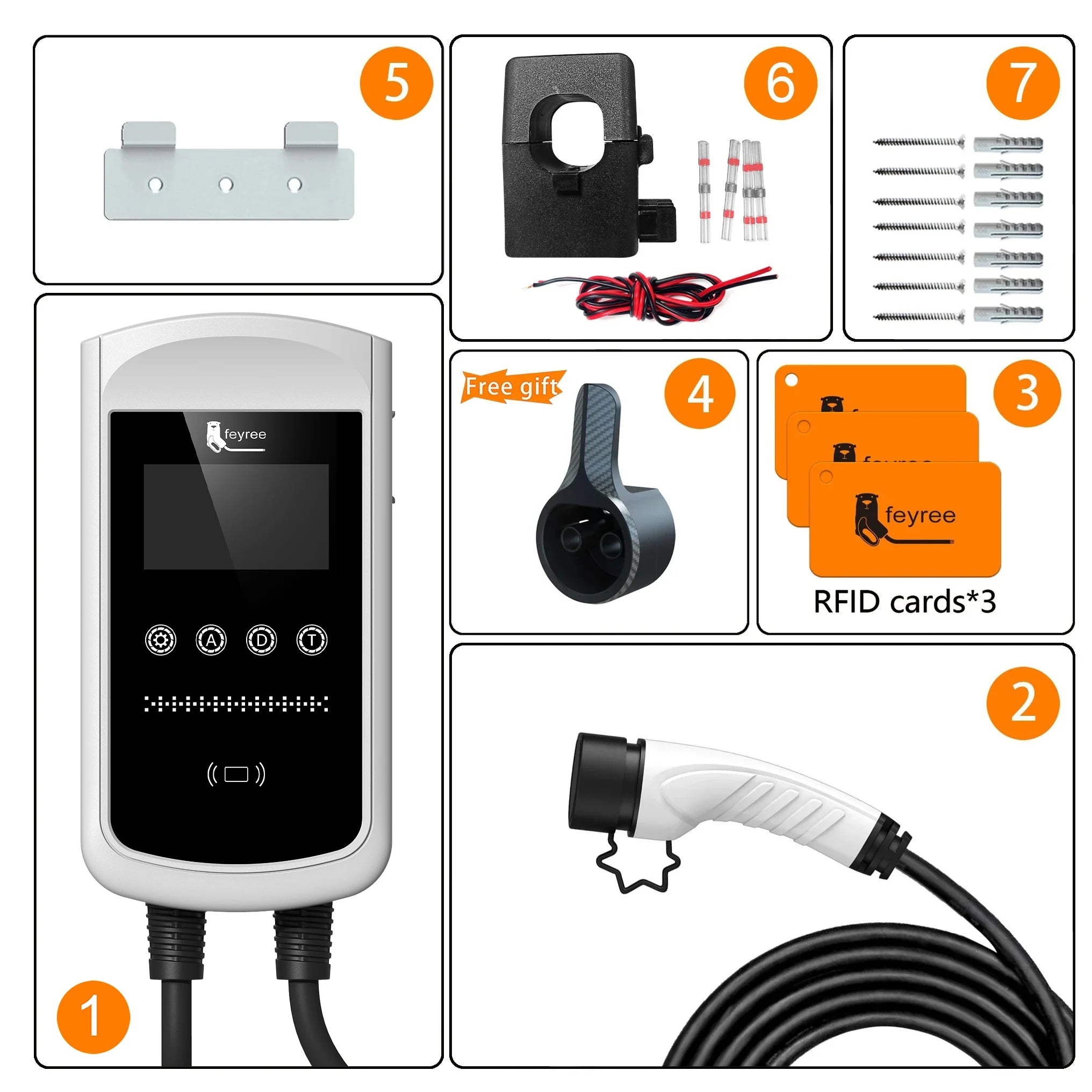 Type 2 EV Wallbox Charger - 22kW Smart Home EVSE with Dynamic Load Balancing - 29