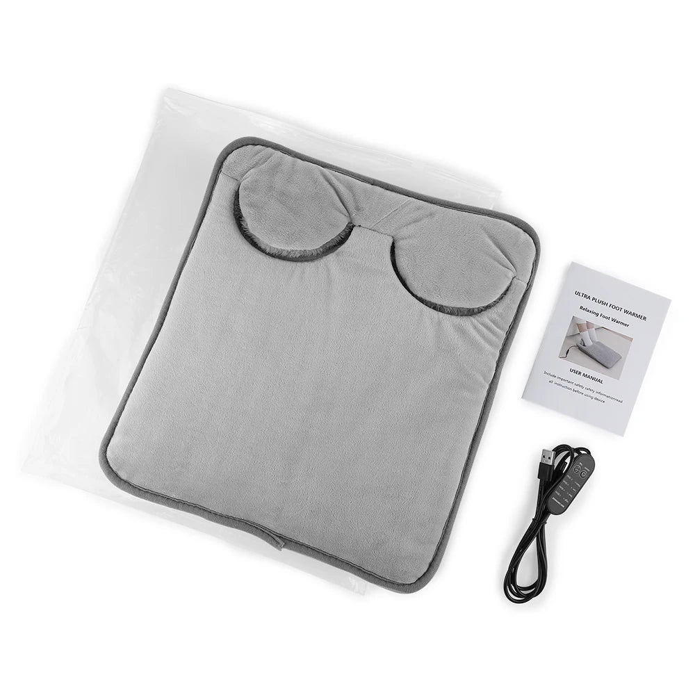 Electric Heated Foot Warmer with 4 Temperature Levels and Auto-Off Timer