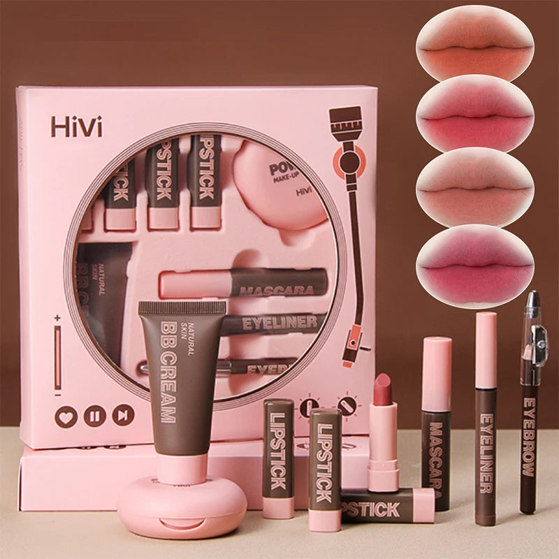 Professional All-in-One Makeup Gift Set - Lipsticks, BB Cream & Essentials