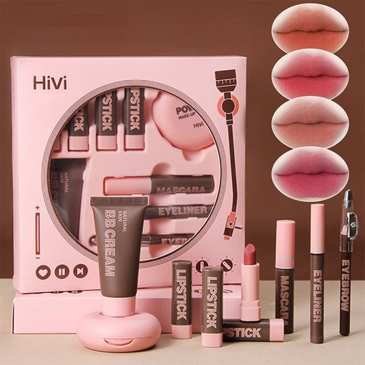 Professional All-in-One Makeup Gift Set - Lipsticks, BB Cream & Essentials