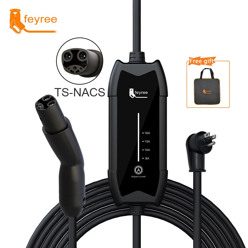 Portable 3.5KW Tesla EV Charger - NACS Plug Fast Charging Cable 5M - 24