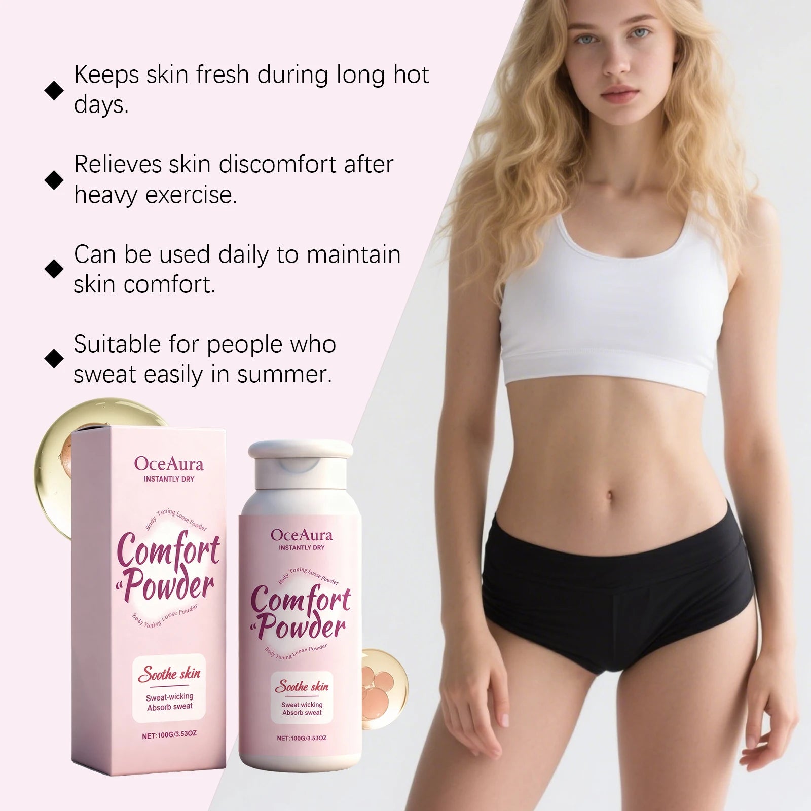 Instant Cooling Body Powder – Sweat-Wicking Anti-Chafe Skin Soothing Powder - 6