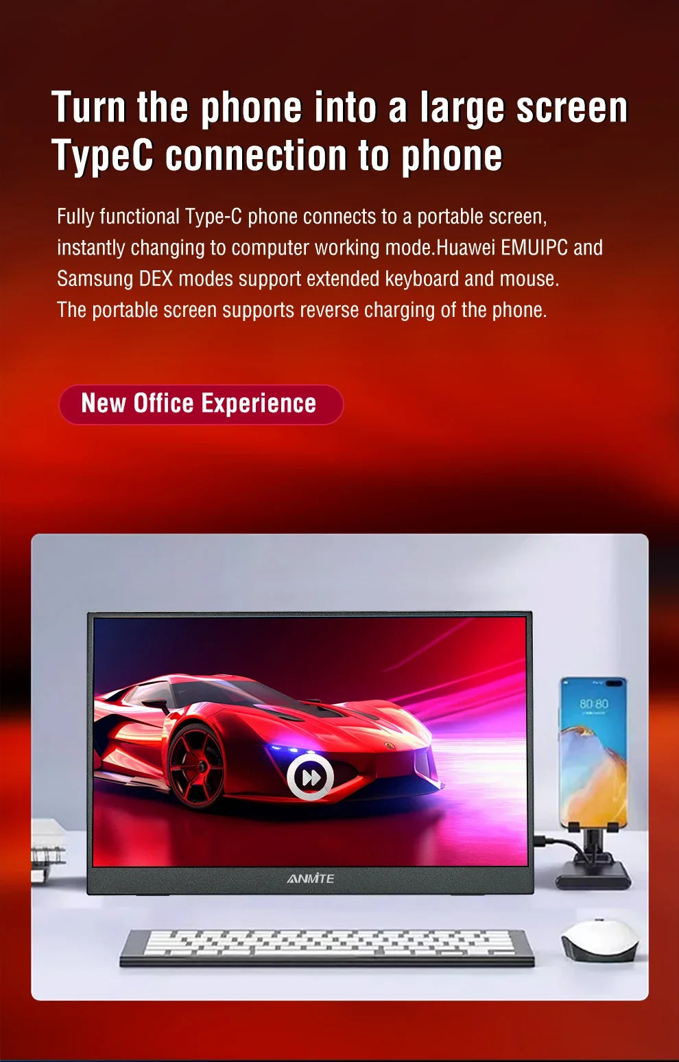 14" Portable IPS Monitor 1920x1200 FHD Gaming Display with Built-in Stand - 10