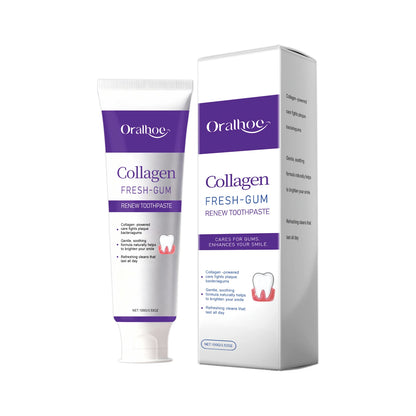 Collagen Purple Toothpaste for Teeth Whitening, Deep Cleaning & Fresh Breath