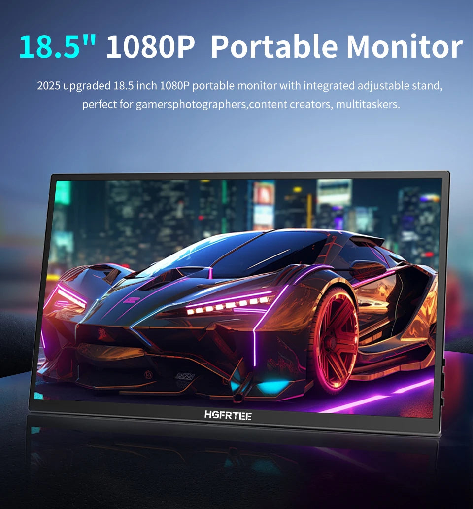 18.5" Portable Monitor 120Hz 100% sRGB HDR Gaming & Laptop Display - 7