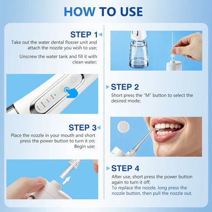 Rechargeable Portable Oral Irrigator Water Flosser for Deep Teeth Cleaning